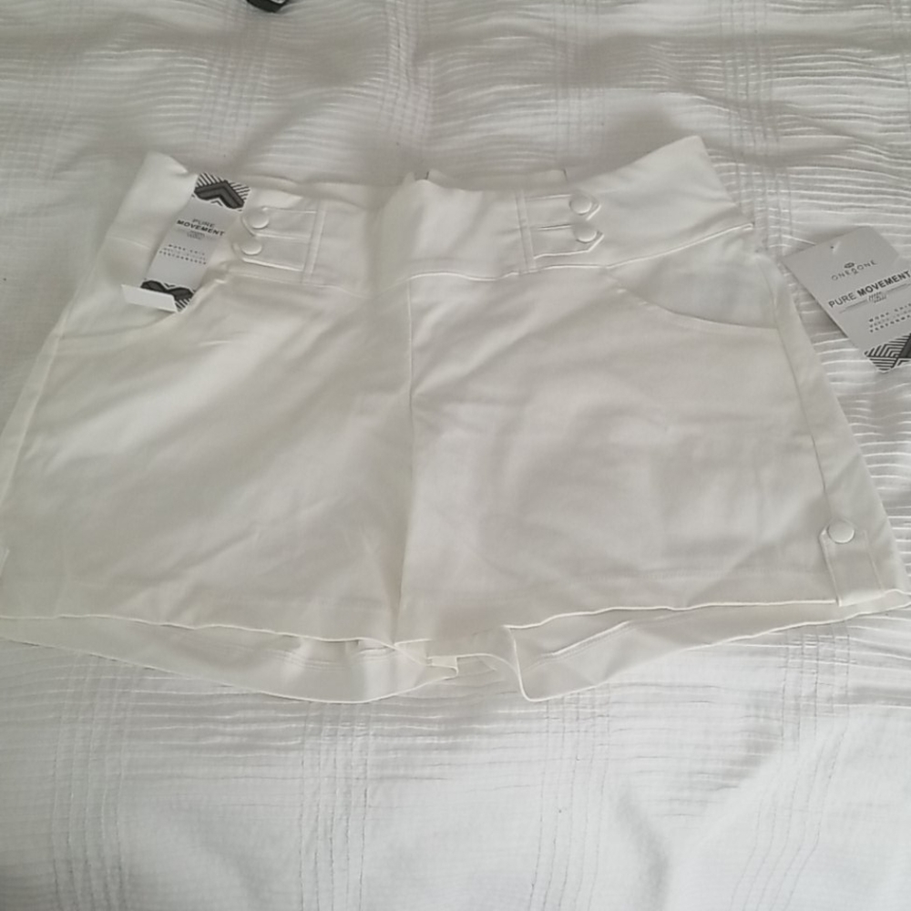White high rise shorts